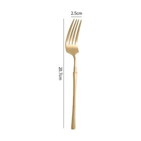 Internet Celebrity Steak Knife Fruit Dessert (Option: Gold Fork)