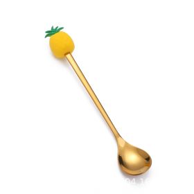 Christmas Cartoon Tableware Cat's Paw Spoon (Option: Golden Spoon Pineapple)