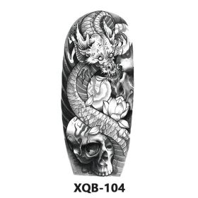 New Fresh Tattoo Sticker Male And Female Wolf Animal Flower Black And White, Colored (Option: XQB 104-210x114mm)