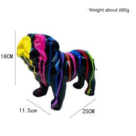 Creative Splash Color Walking Method Dog Fighting Resin Craft Ornament (Option: Black Type A)