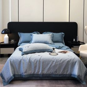 Tencel Summer Duvet Four-piece Washed Silk (Option: Gentleman orchid-Summer Quilt 150x200cm)