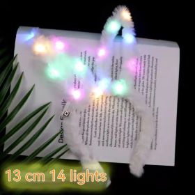 Luminous Plush 14 Lamp Rabbit Ears Headband (Option: 14 Lamp Rabbit Ears White)