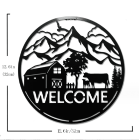 Bar Door Hanging Acrylic Artware Hollow Wall Hanging (Option: YG04JBMG-32x32CM)