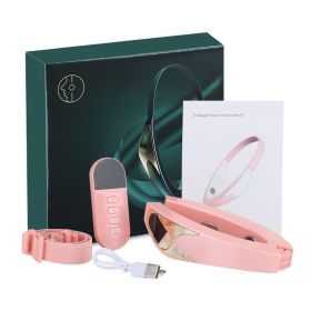 Micro-current EMS Face Slimming Device Smart Red And Blue Color Light Skin Rejuvenation (Color: Pink)