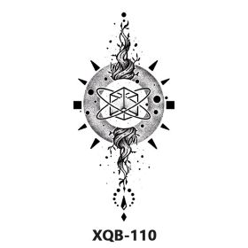 New Fresh Tattoo Sticker Male And Female Wolf Animal Flower Black And White, Colored (Option: XQB 110-210x114mm)