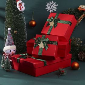 Christmas Gift Box Scarf Socks (Option: Floating Gold Christmas Green-No 4)