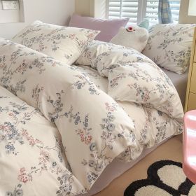Cotton Four-piece Set Simple Small Floral Bedding (Option: Dark Fragrance-200cm)